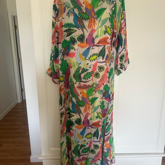Oliphant Colorful Parrot Print Maxi Dress - Picture 2 of 2